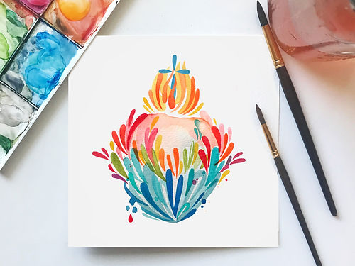 Sacred, Immaculate and Chaste Splashy Hearts | Digital Download