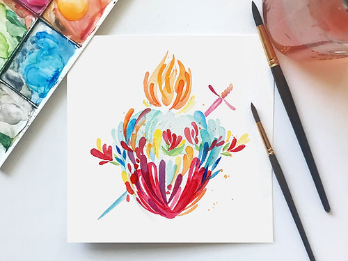 Sacred, Immaculate and Chaste Splashy Hearts | Digital Download
