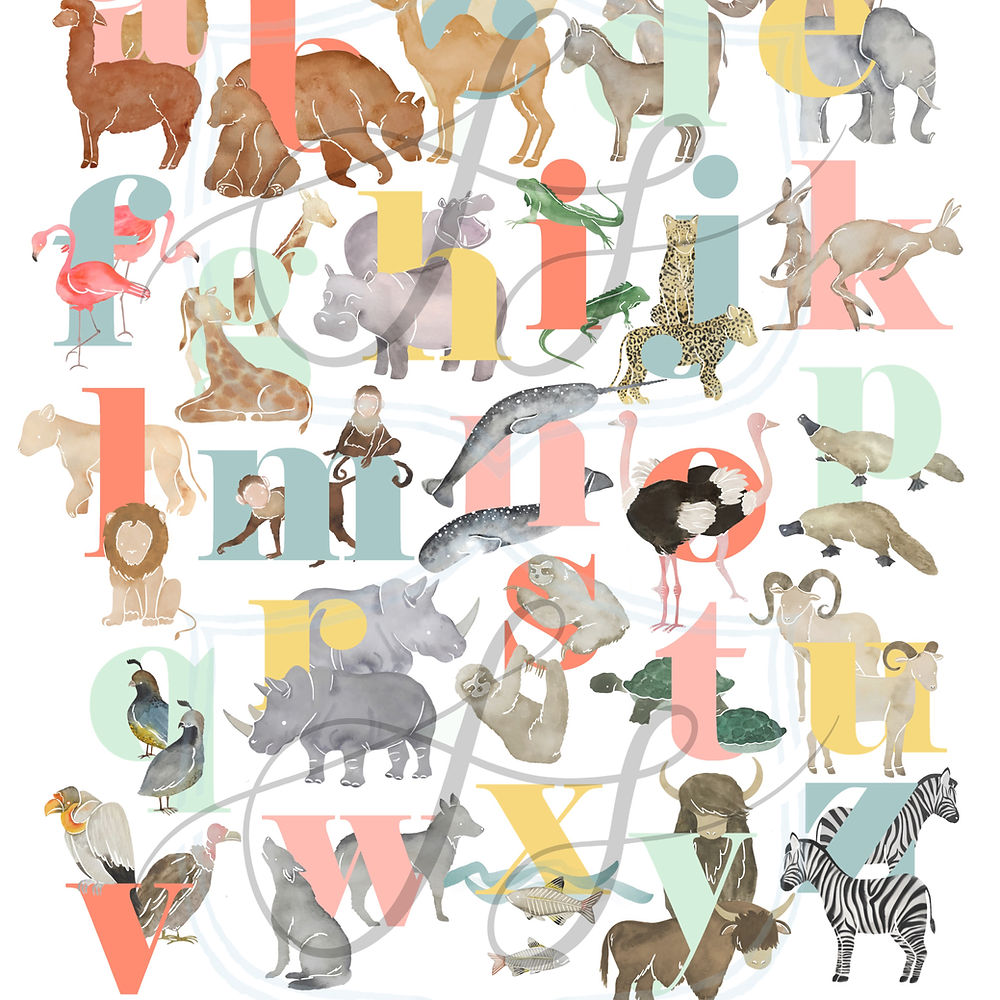 Noah's Ark Alphabet Poster