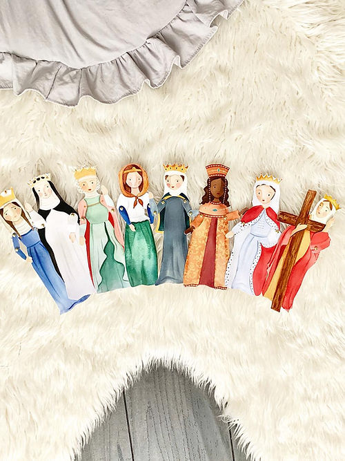 Princess Saints Paper Puppets