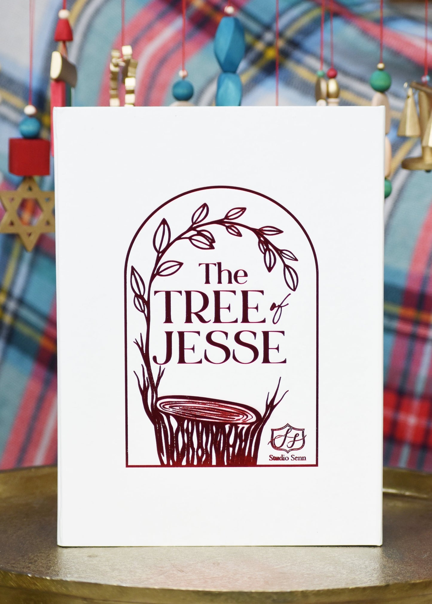 Jesse Tree Wooden Ornament Set with Book